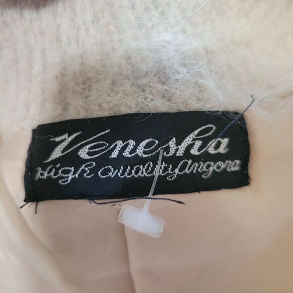Vintage Venesha High Quality Angora Women's M White Comfort Soft Lined Collar - Picture 2 of 9
